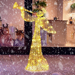 4FT Lighted Outdoor Angel Christmas Decoration for Lawn with 130 LED Lights