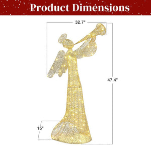 4FT Lighted Outdoor Angel Christmas Decoration for Lawn with 130 LED Lights