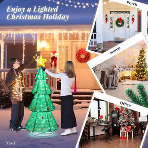 6FT Pre-Lit LED Pop-up Christmas Tree 200 LED lights Pre-Decorated Quick & Easy