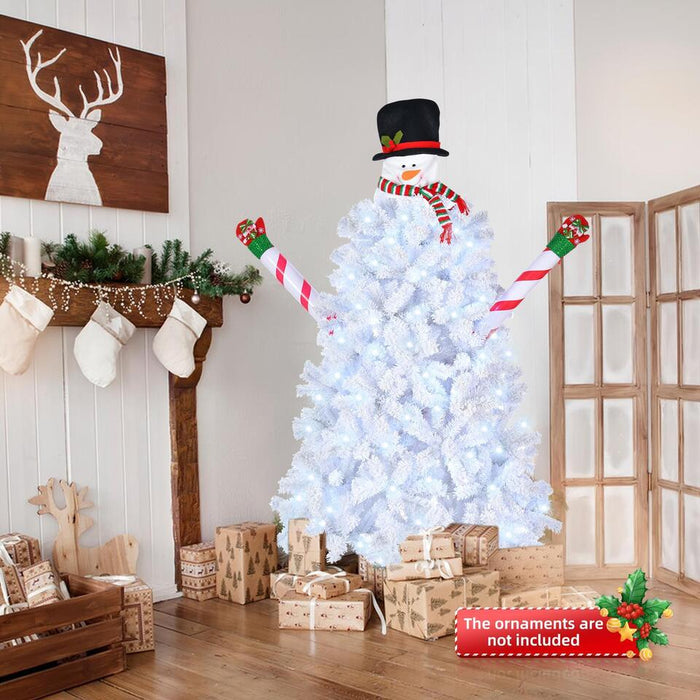 6.5FT Pre-lit Artificial Christmas Tree Snowman Shape with 140 LED Lights