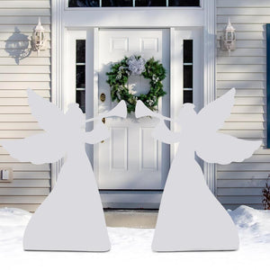 3FT Set of 2 Christmas Angel Yard Decorations Weather-Resistant PVC 4 Stakes