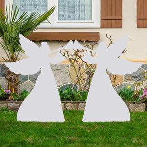 3FT Set of 2 Christmas Angel Yard Decorations Weather-Resistant PVC 4 Stakes