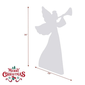 3FT Set of 2 Christmas Angel Yard Decorations Weather-Resistant PVC 4 Stakes