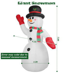 8FT LED Light Up Snowman Outdoor Christmas Inflatable Lighted Yard Decoration