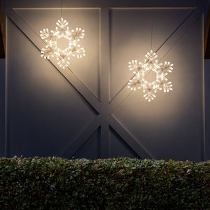 20” Warm White LED Christmas Snowflake Outdoor Hanging Folding Decor