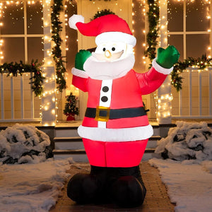 6FT Christmas Inflatable Santa with Gift Bag, Blow Up Xmas Inflatable