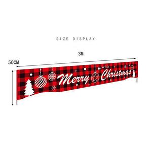 9FT Large Merry Christmas Banner Sign Santa Xmas Decorative Banner Prop