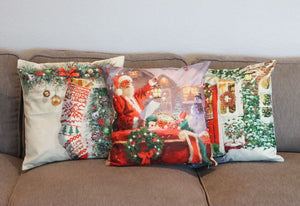 Set of 4 Christmas Holliday Decorations Pillow Covers 18''x18''