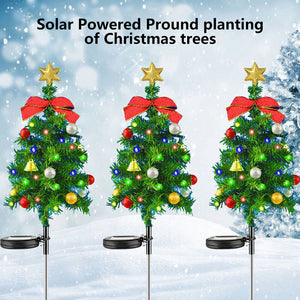 4 Packs Solar Christmas Garden Stake Lights Xmas Tree Outdoor Decor 20 LED Lamp