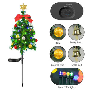 4 Packs Solar Christmas Garden Stake Lights Xmas Tree Outdoor Decor 20 LED Lamp