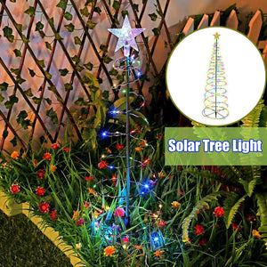 Solar Powered LED Spiral Christmas Tree Lights 8 Modes Outdoor Garden Xmas Decor