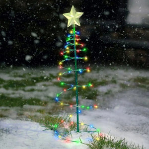 Solar Powered LED Spiral Christmas Tree Lights 8 Modes Outdoor Garden Xmas Decor