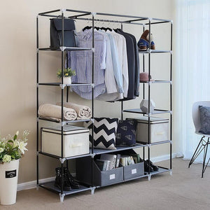 69" Closet Wardrobe Clothes Rack Storage Organizer Shelf Durable Steel Tube