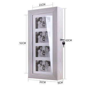 Wall Mounted Mirrored Jewelry Cabinet Armoire Storage Organizer Home Decor White