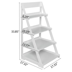 4 Tiers Foldable Corner Ladder Shelf Bookcase Display Storage Plant Stand Rack