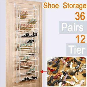 12 Tier Shoe Holder Over The Door Shoe Organizer Hanging Shoe Storage Rack