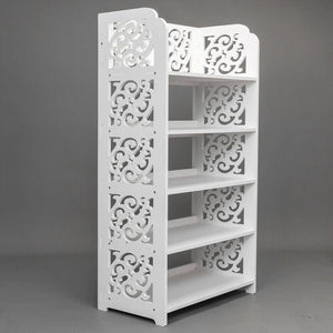 5 Tier 15 Pairs Shoe Rack Shelf Storage Cabinet Display Wall Standing White