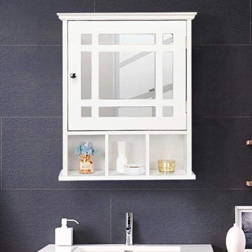 Bathroom Cabinet Storage Wall Mounted Organizer Shelf Kitchen Mirror Door