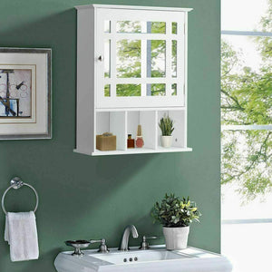 Bathroom Cabinet Storage Wall Mounted Organizer Shelf Kitchen Mirror Door