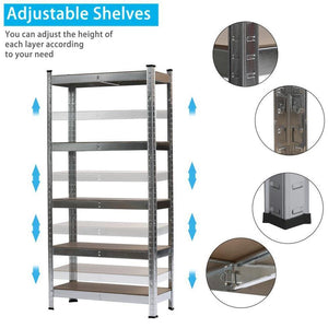 5Tier Freestand Garage Shelving Heavy Duty Storage Shelf Organizer Rack Units