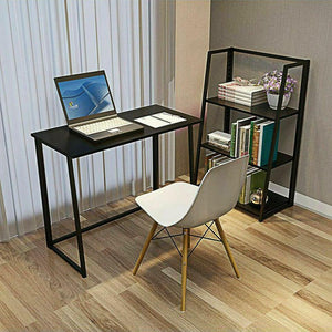 Folding Small Desk Home Office Desk Laptop Study Writing Table- BLACK