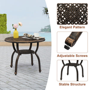 23.6" Patio Side Table All-Weather Round Coffee Bistro End Table Outdoor Indoor