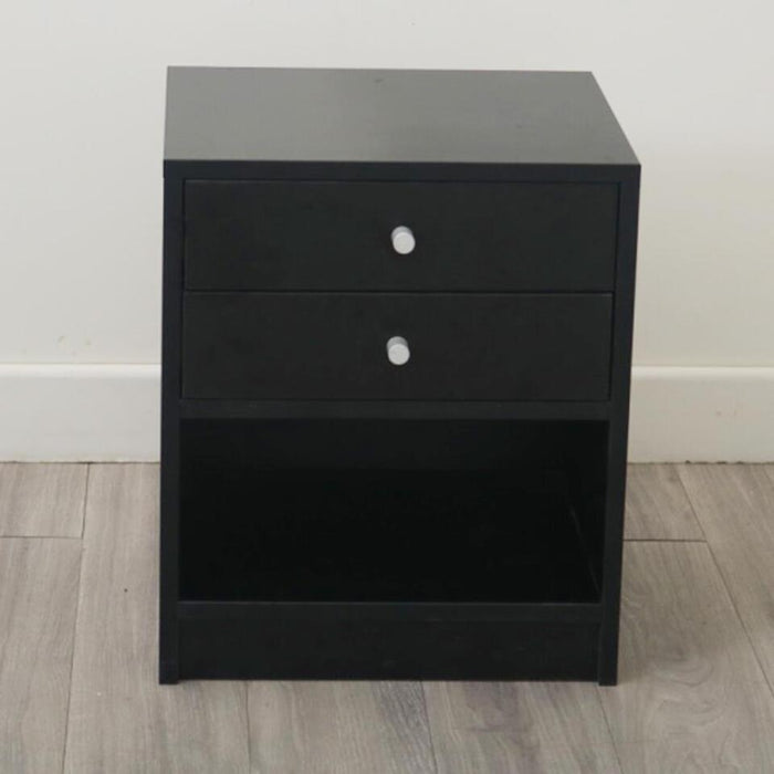 2 Drawers Nightstand Bedside Table Storage Bedroom End Tables Storage