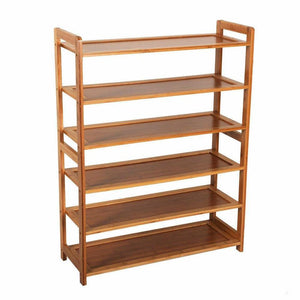 6 Layers Bamboo Shelf Tier 6 Wood Home Furniture Entryway Storage Rack Shoe