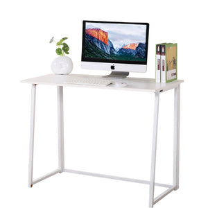 Folding Table Home Office Corner Desk Glass Top PC Laptop Table Furniture white