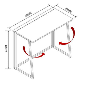 Folding Table Home Office Corner Desk Glass Top PC Laptop Table Furniture white