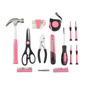 39pcs Pink Tool Set Household Tools Kit Box Mechanics Women Ladies