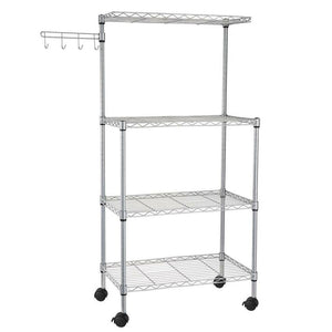 4Tier Kitchen Bakers Rack Microwave Oven Stand Storage Cart Workstation Shelf