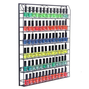 6 Layers Metal Nail Polish Lipstick Display Rack Wall Mounted Holder Organizer