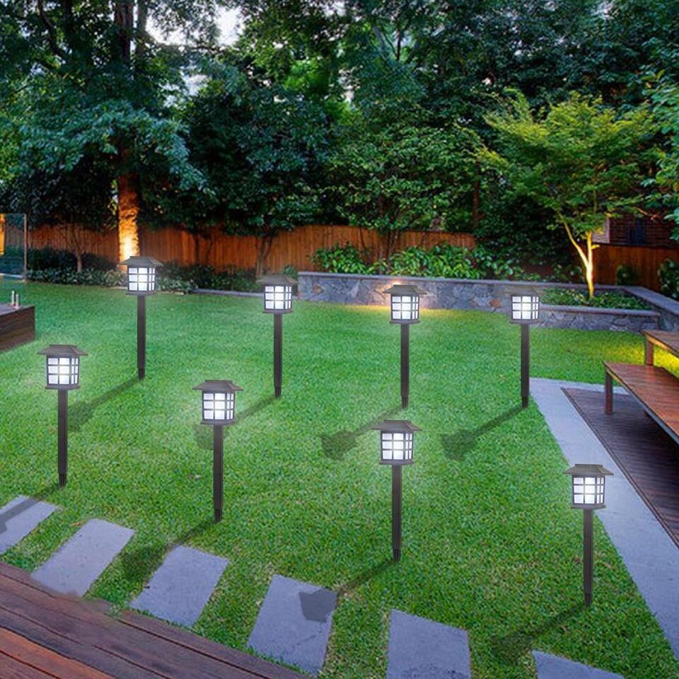 8Pcs Solar LED Landscape LED Lights Outdoor Garden Decor Pathway Lamp