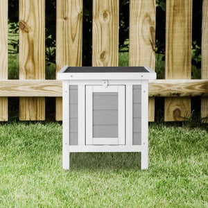 20" Steady Wooden Rabbit House Hutch Chicken Coop Pet Bunny Natural Gray Color