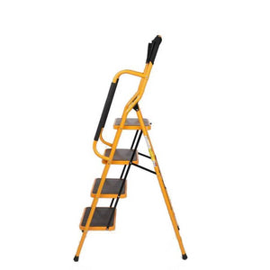 4 Step Stool Ladder Foldable Safety Padded Handrails w/ Tool Bag 330lbs Capacity