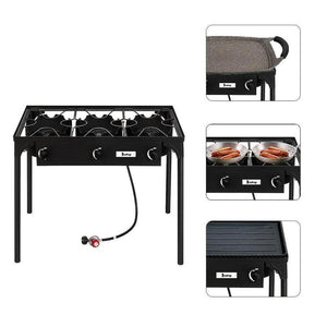 Dependable Performance Portable 3 Burner Gas Cooker Outdoor Camp Stove