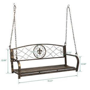 52" Swing Chair Garden Bench Swing Hanging Bench Seat Patio Furniture Outdoor