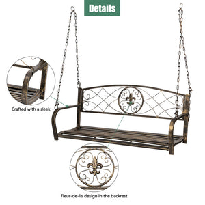 52" Swing Chair Garden Bench Swing Hanging Bench Seat Patio Furniture Outdoor