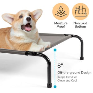 50" Chewproof Elevated Dog Bed Sleep Outdoor Raised Pet Cot Durable Steel Frame