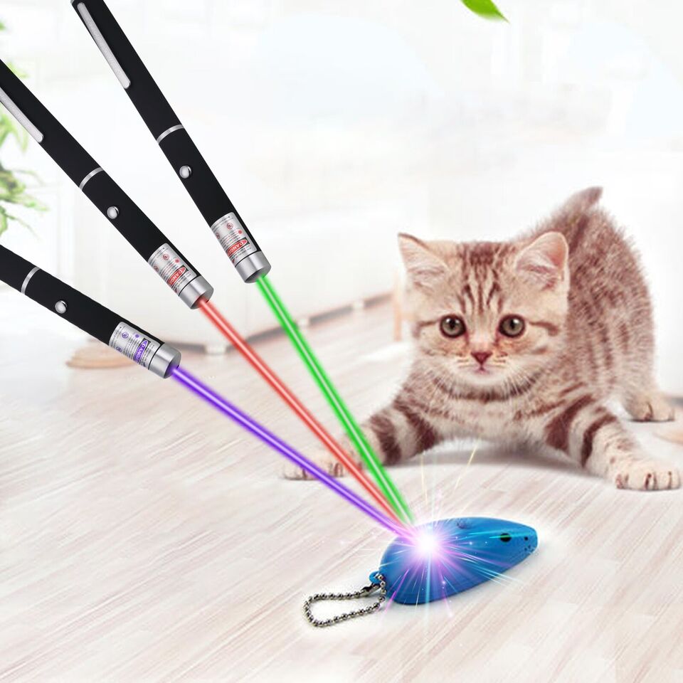 3 Packs 900Mile Laser Pointer Pen Green Blue Red Light Visible Beam Lazer