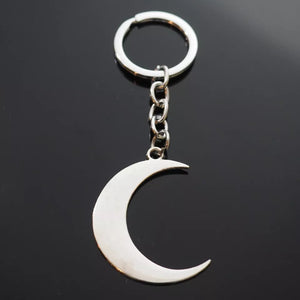 Vintage Crescent Moon Silver Pendant Keychain Gift Key Chain