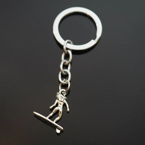 Surfer Girl Surf Board Pendants Charms Silver Woman Keychain Surfing Hawaii Gift