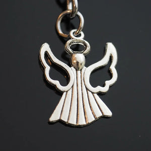 Angel Hollow Wings Halo Cute Silver Charm Pendant Keychain Key Chain
