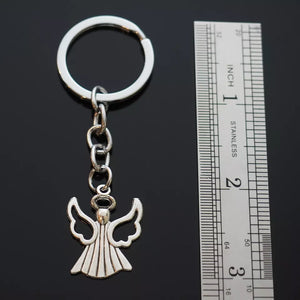 Angel Hollow Wings Halo Cute Silver Charm Pendant Keychain Key Chain