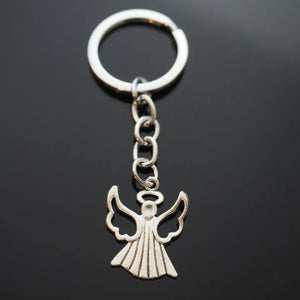Angel Hollow Wings Halo Cute Silver Charm Pendant Keychain Key Chain