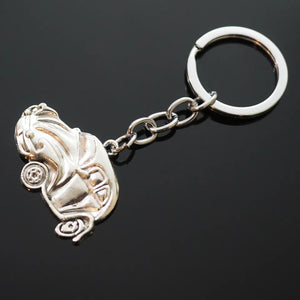 Vintage Love Bug Beetle Car Hippie 70's 60's Silver Pendant Keychain Gift
