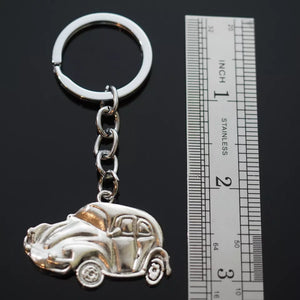 Vintage Love Bug Beetle Car Hippie 70's 60's Silver Pendant Keychain Gift