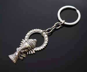 Ganesha Buddha Elephant Pendants Steel Silver Keychain 50x28mm Gift