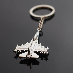 Fighter Jet F16 Metal Military Air Force Plane Keychain Silver Metal Cool Gift